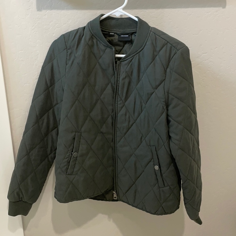 Vera Moda Green Quilted Bomber Jacket